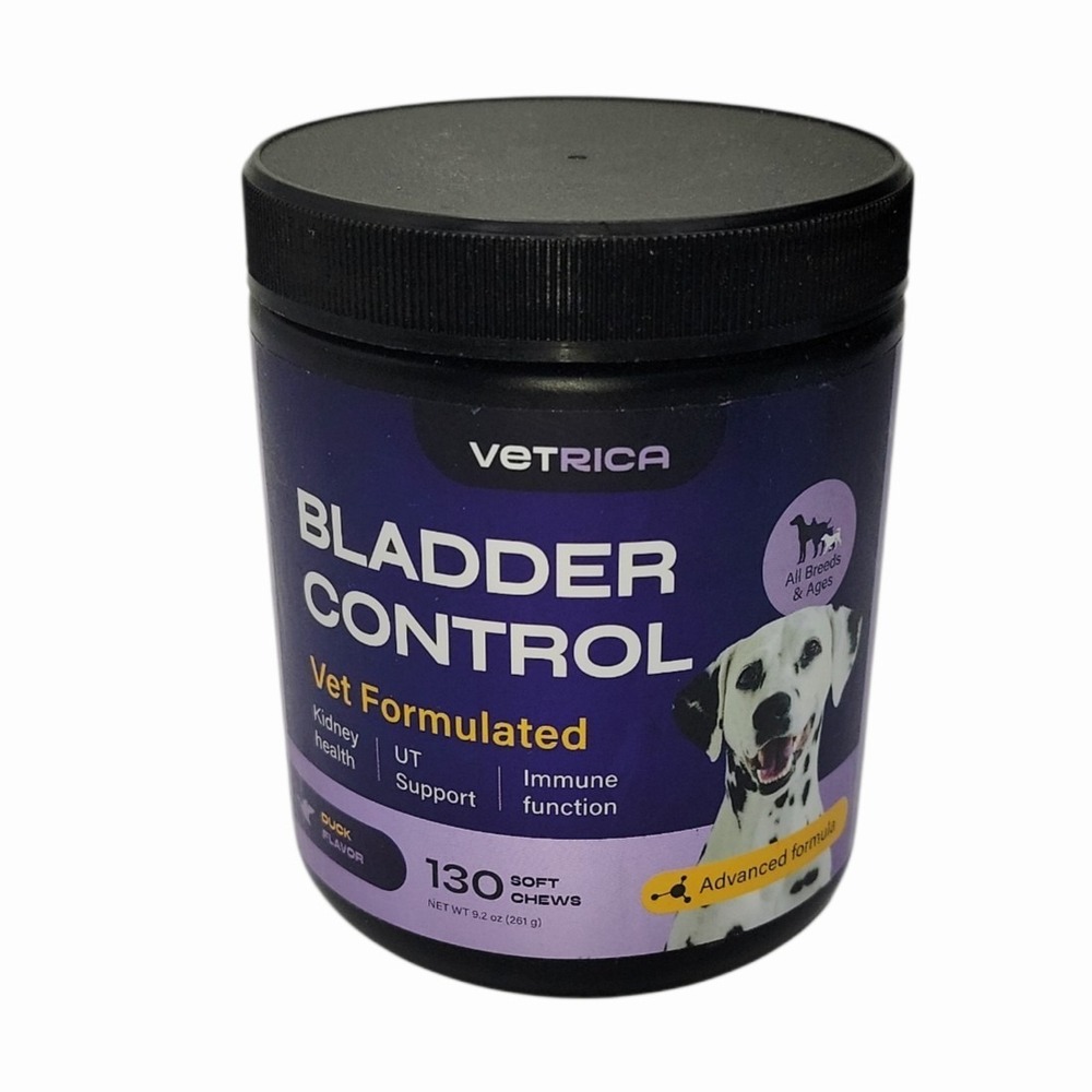 Vetrica Bladder Control Supplement for Dogs Duck Flavor 130ct soft chews 01/2026